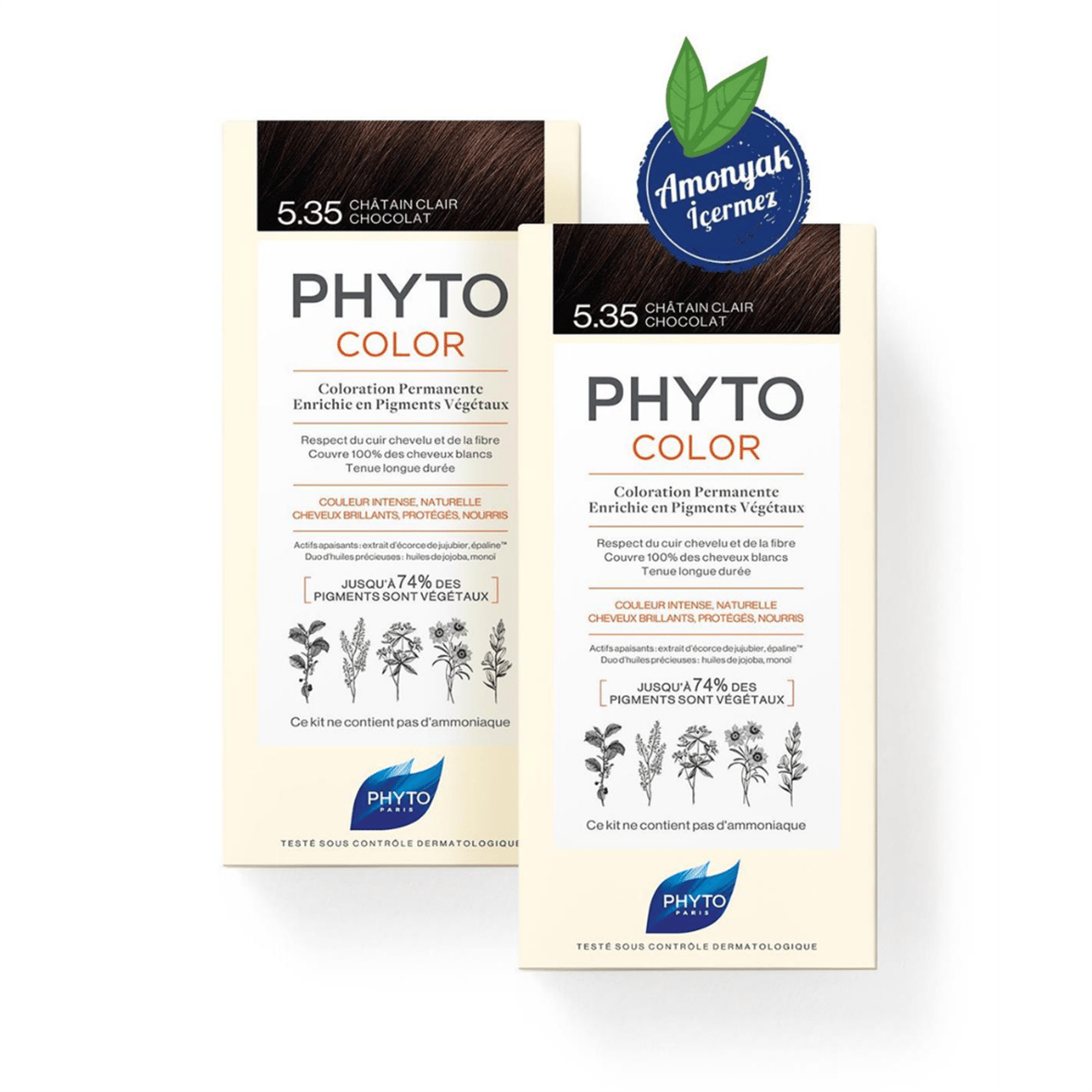 Phyto Phytocolor 5.35 Açık Kestane Dore Akaju Amonyaksız Kalıcı Bitkisel Saç Boyası İkili Avantaj Set - Phyto
