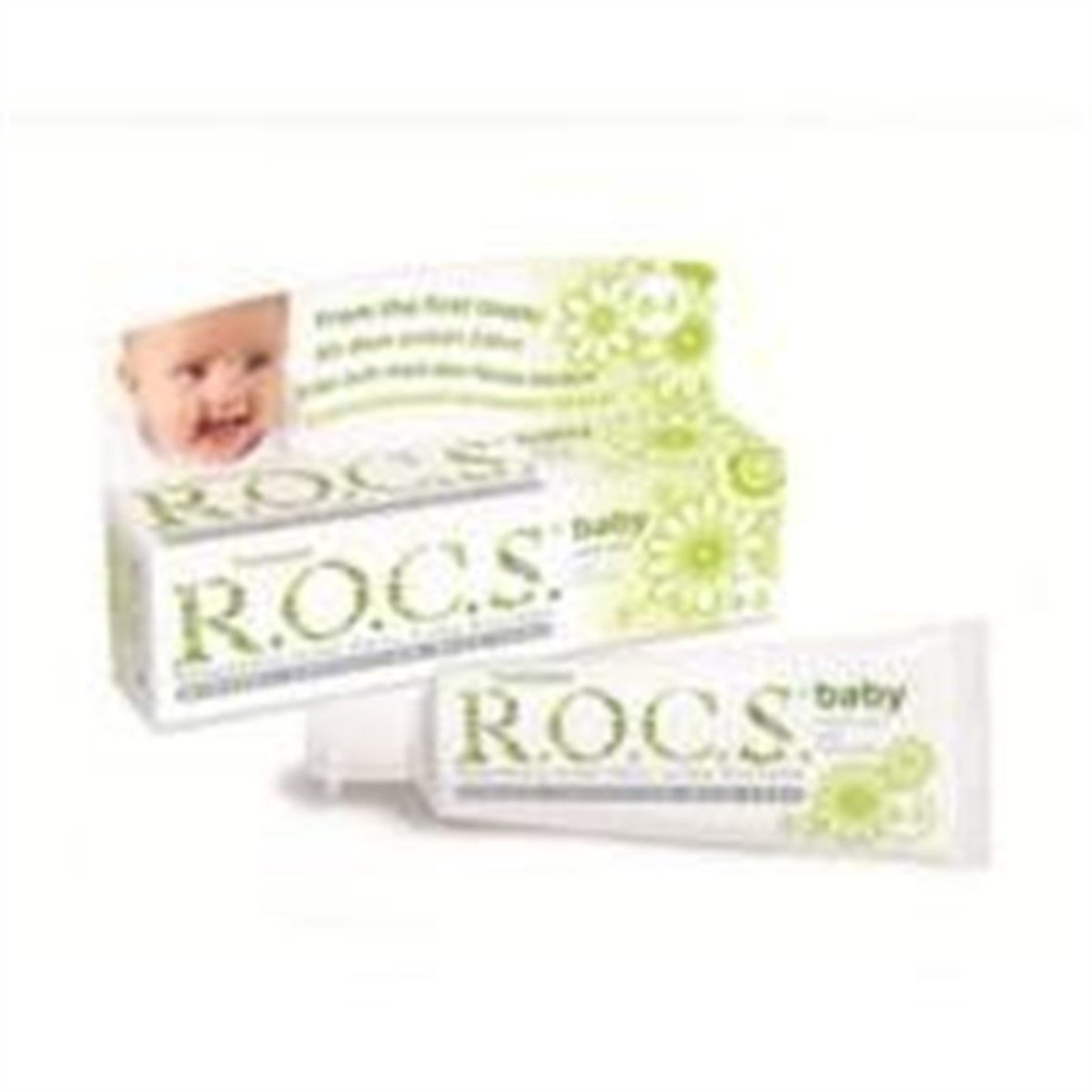 ROCS Baby 0-3 Yaş Papatya Özlü Yutulabilen Diş Macunu 35ml. - ROCS