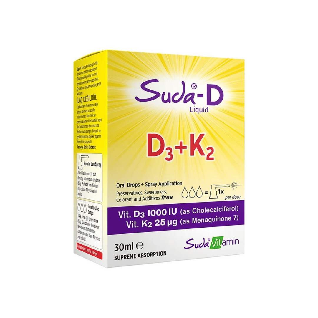 Suda Vitamin Suda D Vitamin D3K2 Liquid 30 ml - Suda Vitamin