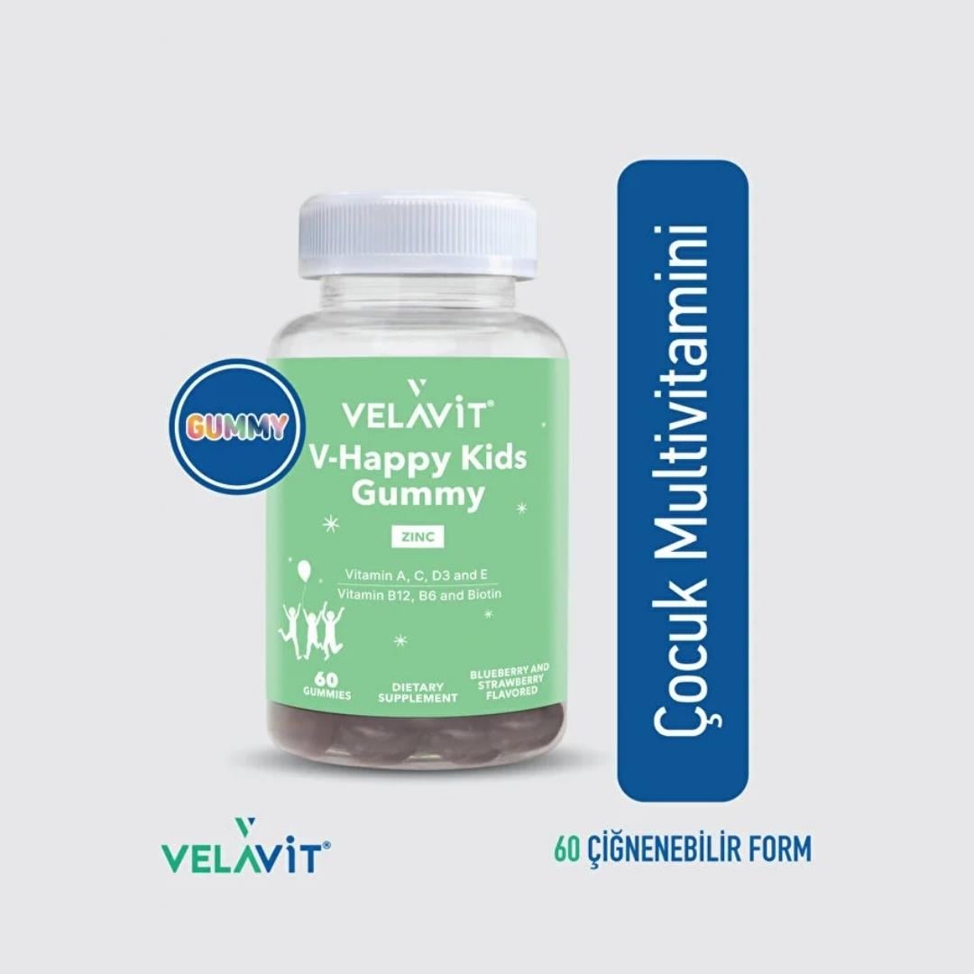 Velavit V-Happy Kids Gummy 60 Çiğnenebilir Form - Velavit