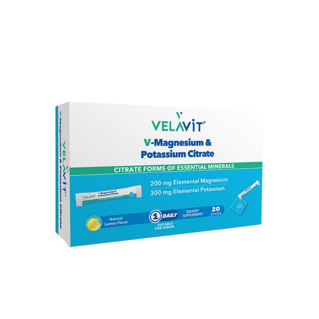 Velavit V-Magnesium Potassium Citrate Takviye Edici Gıda 20 Saşe - velavit