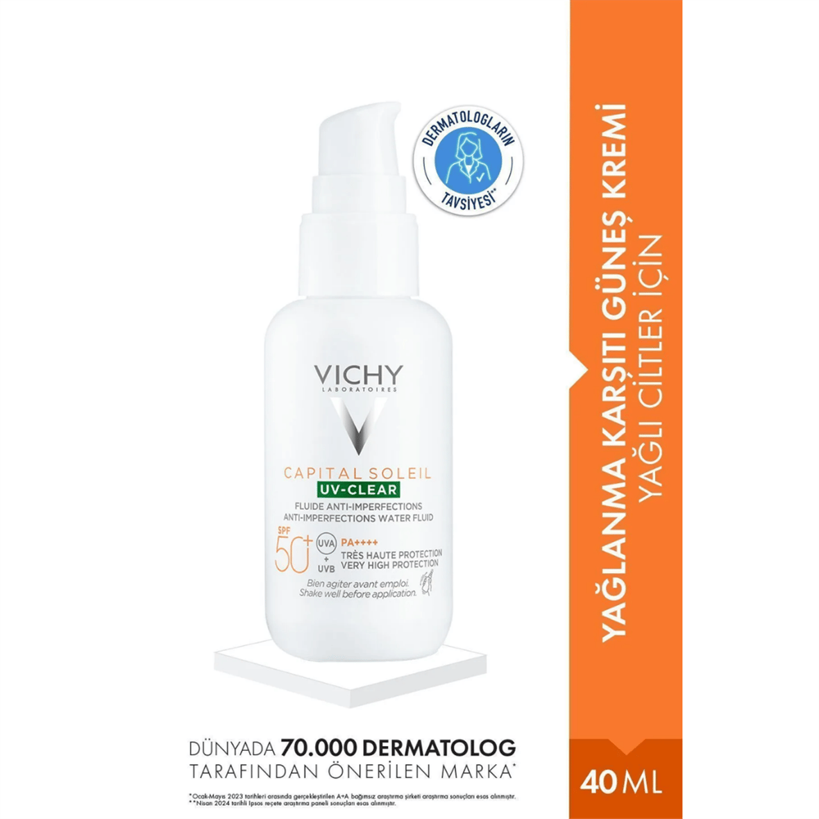 Vichy Capital Soleil UV-Clear Spf 50 Fluid Güneş Koruyucu 40 ml - Vichy