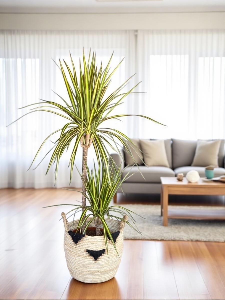 Dracaena Marginata Sunray Bitkisi 2 Gövdeli - Madagaskar Dragon Ağacı