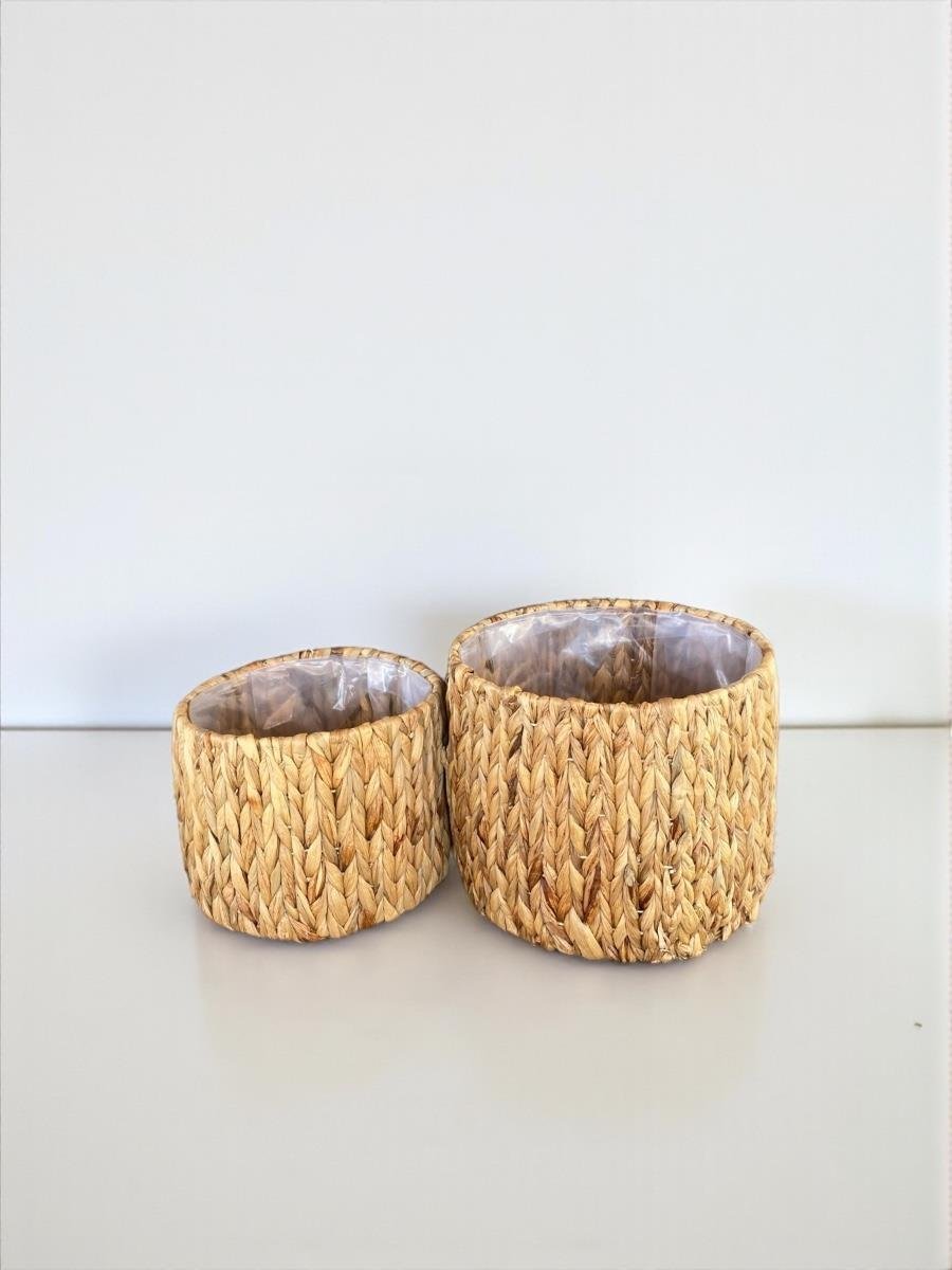 Hasır Örgü Detaylı Dekoratif Saksı