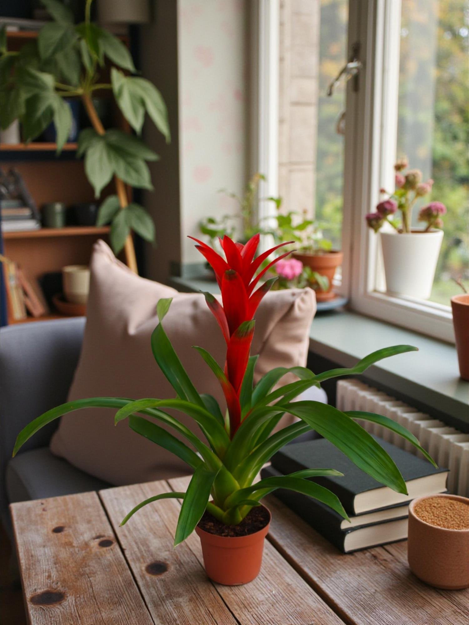 Kırmızı Guzmanya – Guzmania Calypso (40-50 cm - İdeal Salon Boyu)