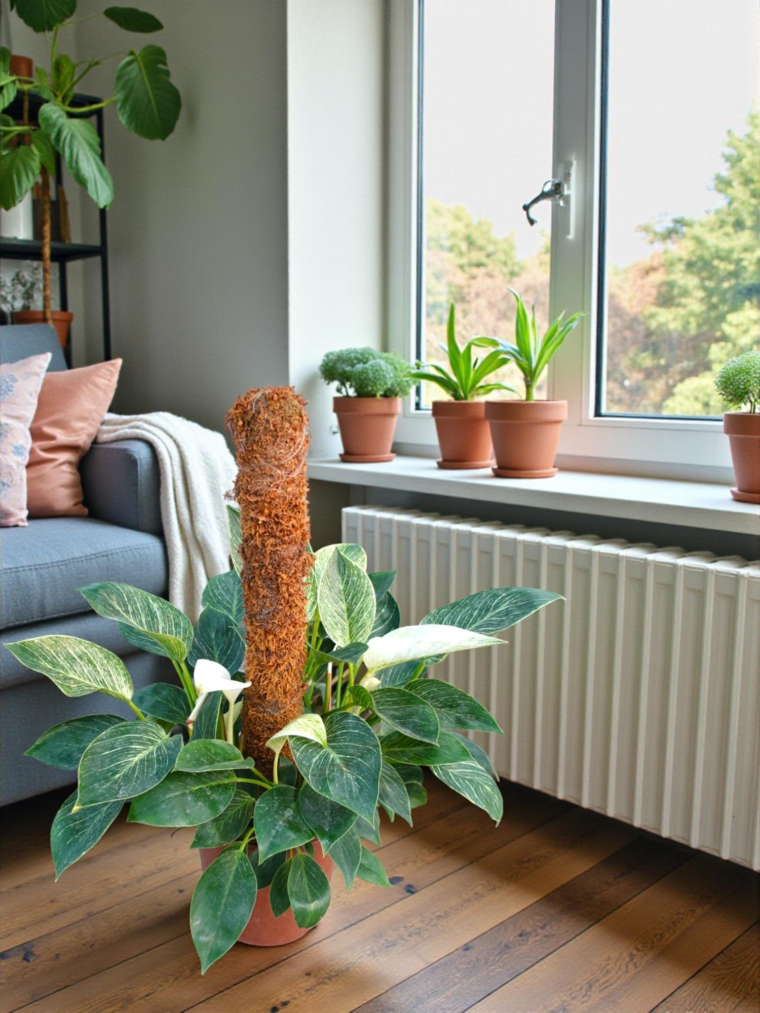 Nadir Koleksiyon Serisi: Büyük Boy Philodendron Birkin 80-100 cm - Yosun Gövdeli