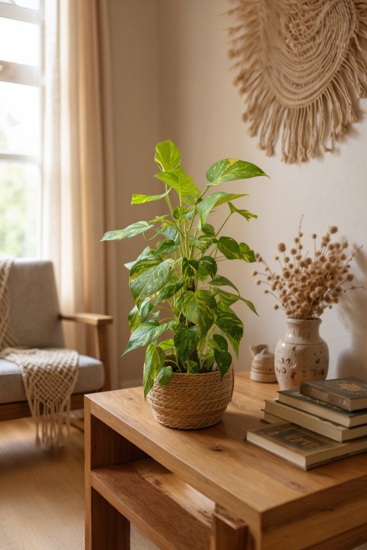 Patos Sarmaşığı Sopalı Yosun Gövdeli 90-100 Cm  Pothos Epipremnum Aureum 