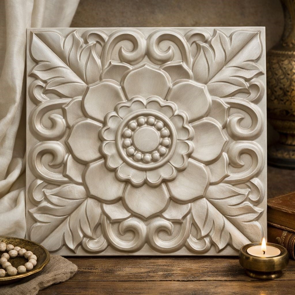 Lotus Motifli Dekoratif Duvar Paneli