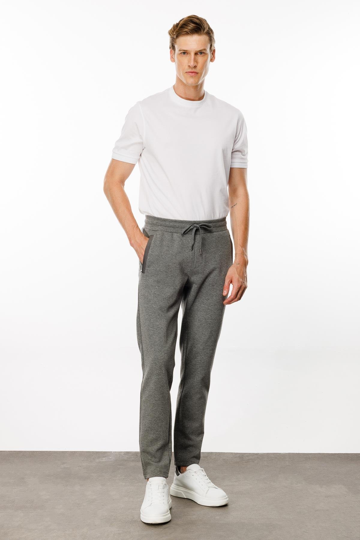 24452Erkek Cebi Kapitone Eşofman Altı Antra/Melanj