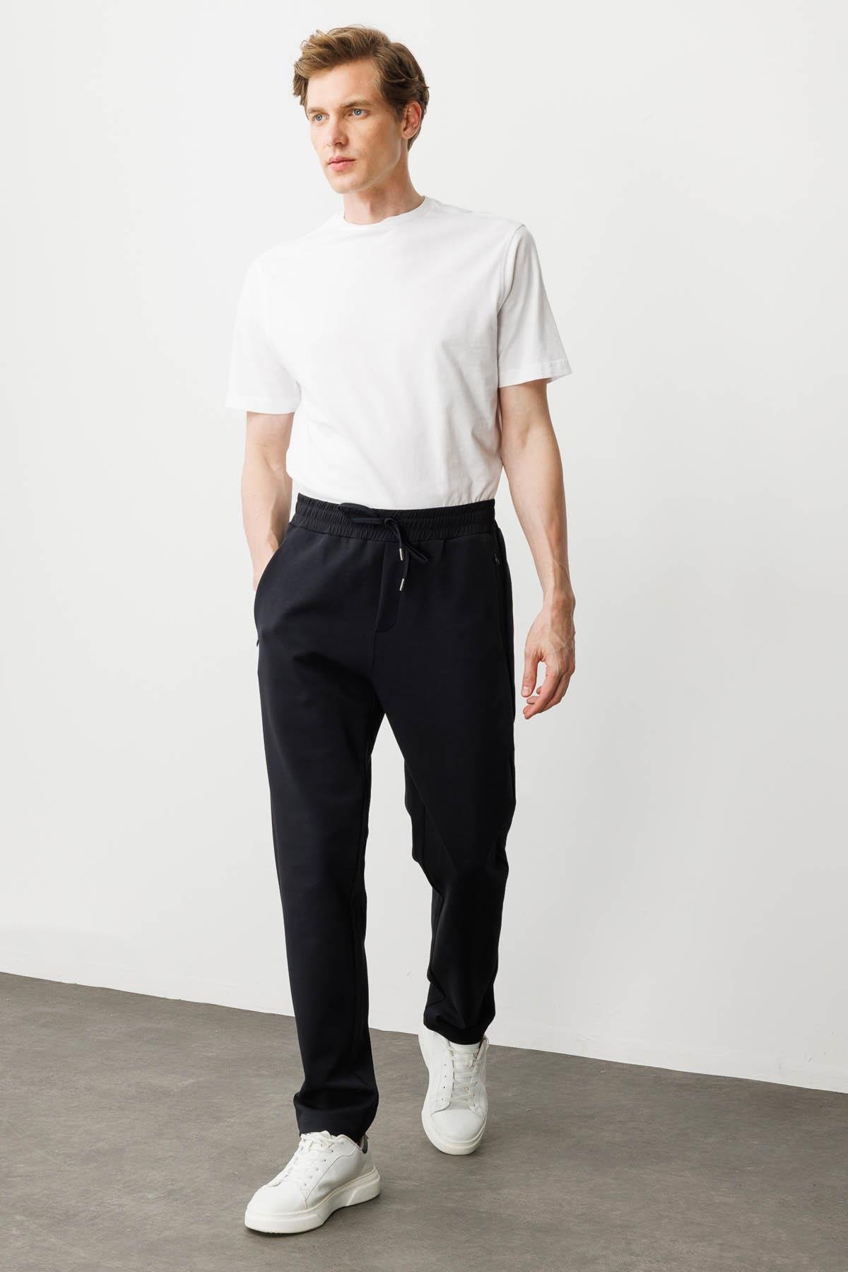 25444Erkek Cep Yanı Kumaş Eşofman Altı K.Lacivert