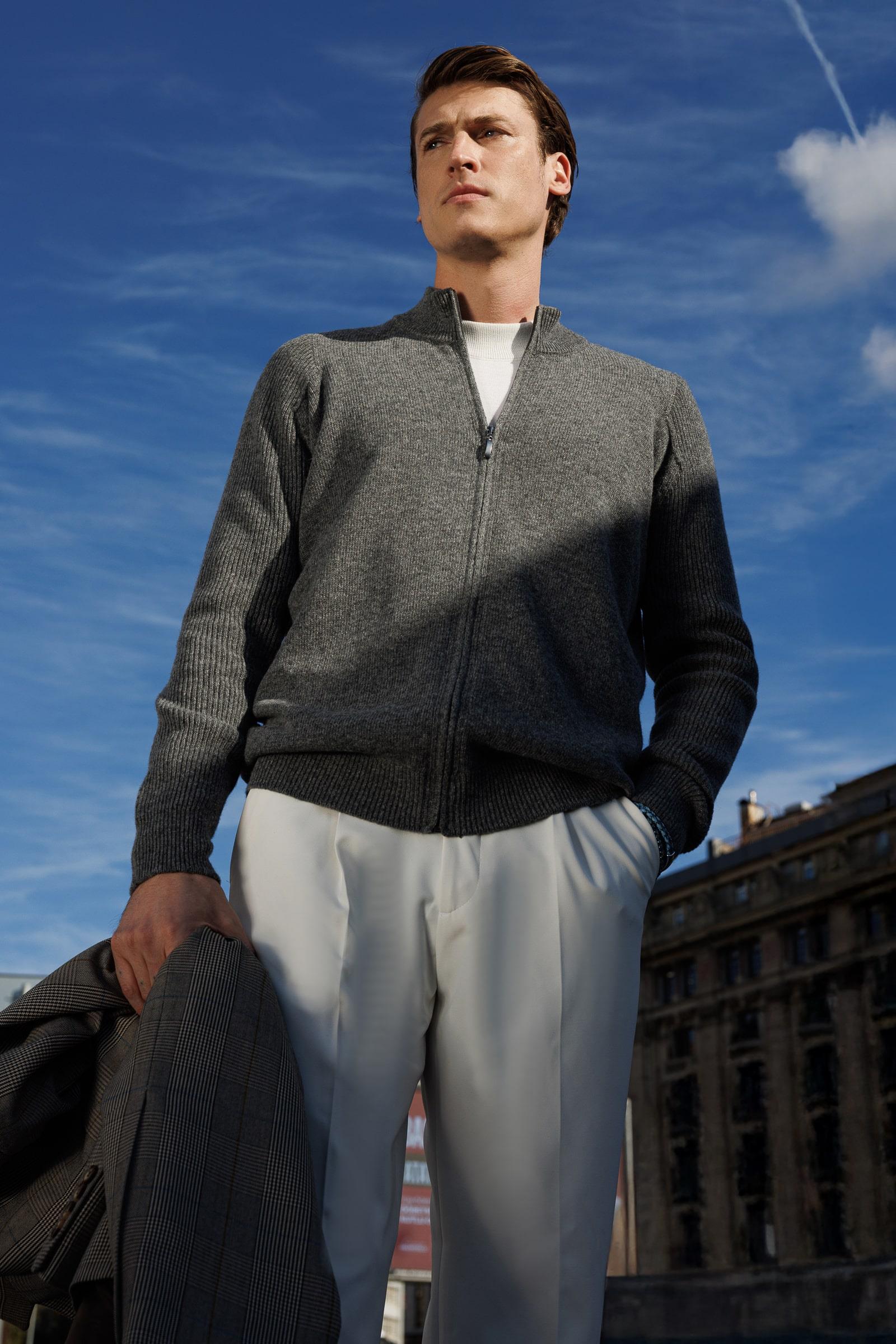 22591Мужская шерстяная куртка копченый