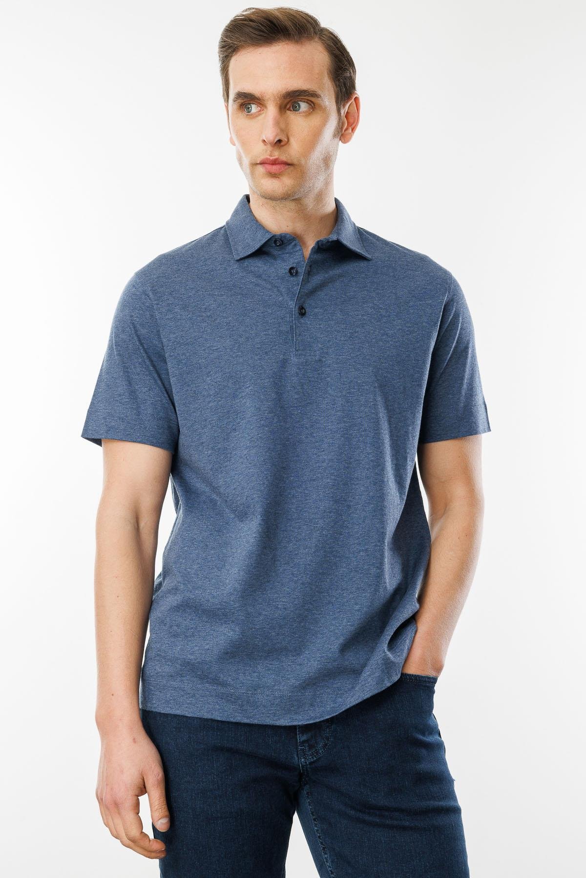 25746Erkek Polo Yaka Merserize T-shirt Parlement