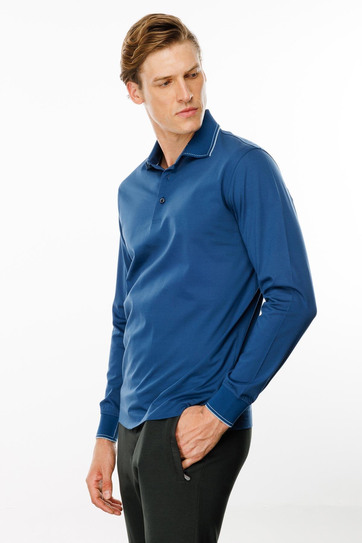 MTA 13Erkek Polo Yaka Uzun Kollu Sweatshirt Parlement