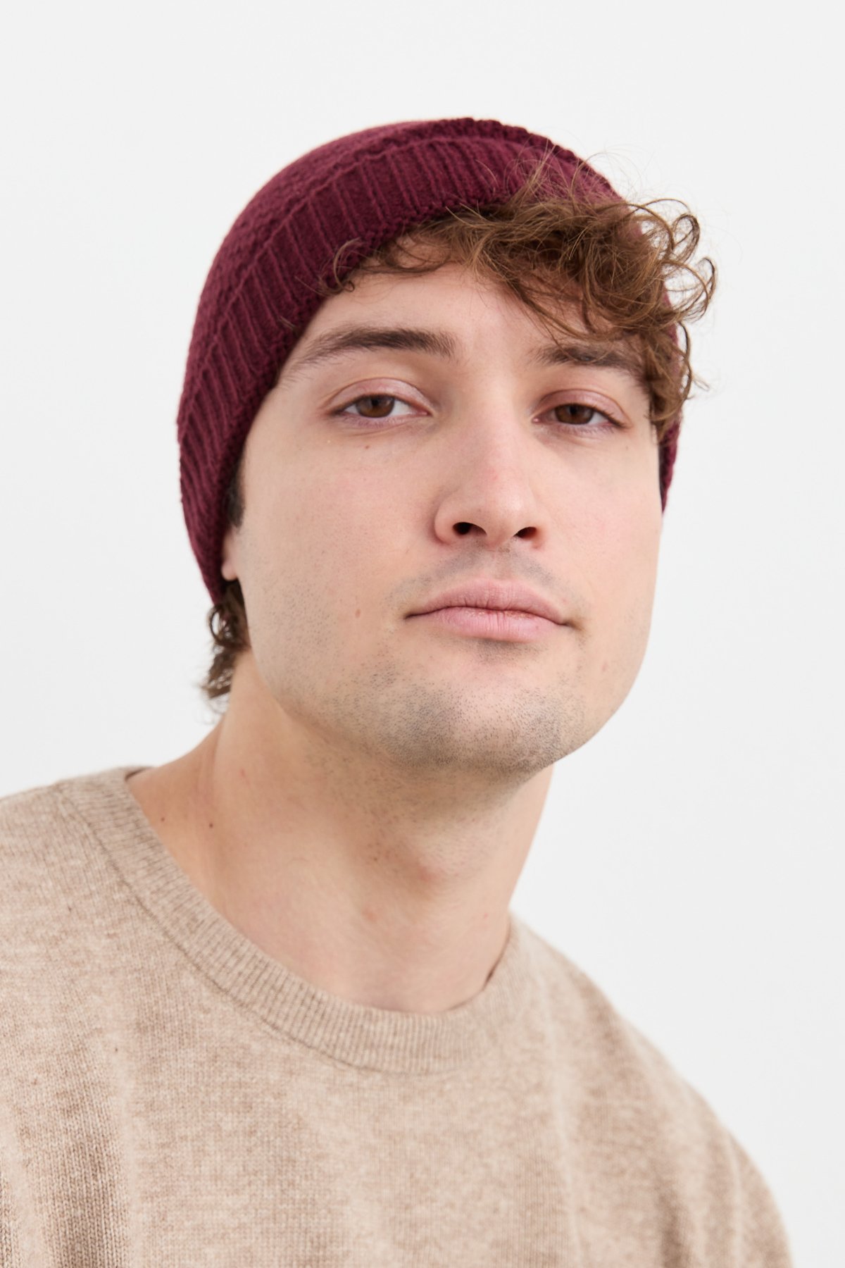 22542Erkek Yün Bere Bordo