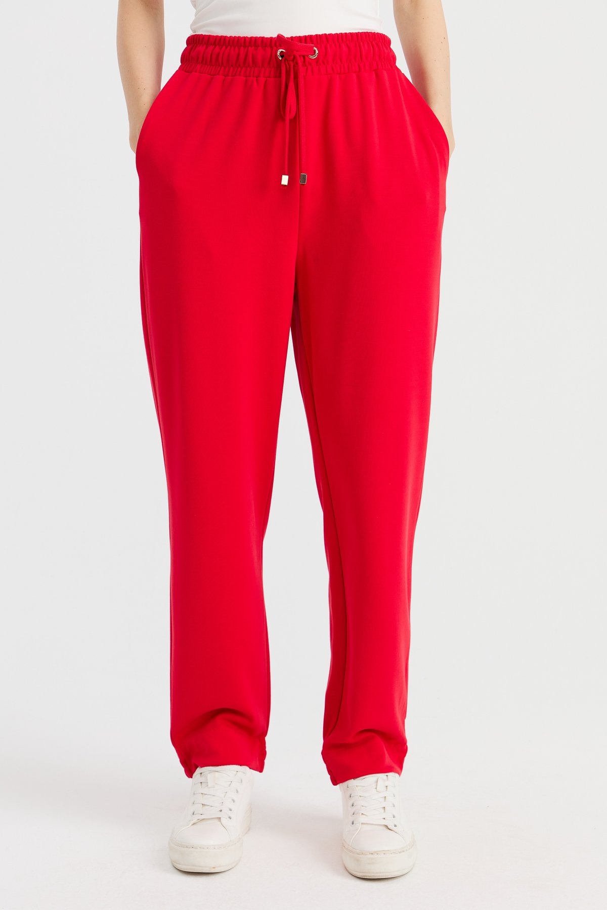 KMK23006Kadın Cepli Eşofman Pantolon Kırmızı