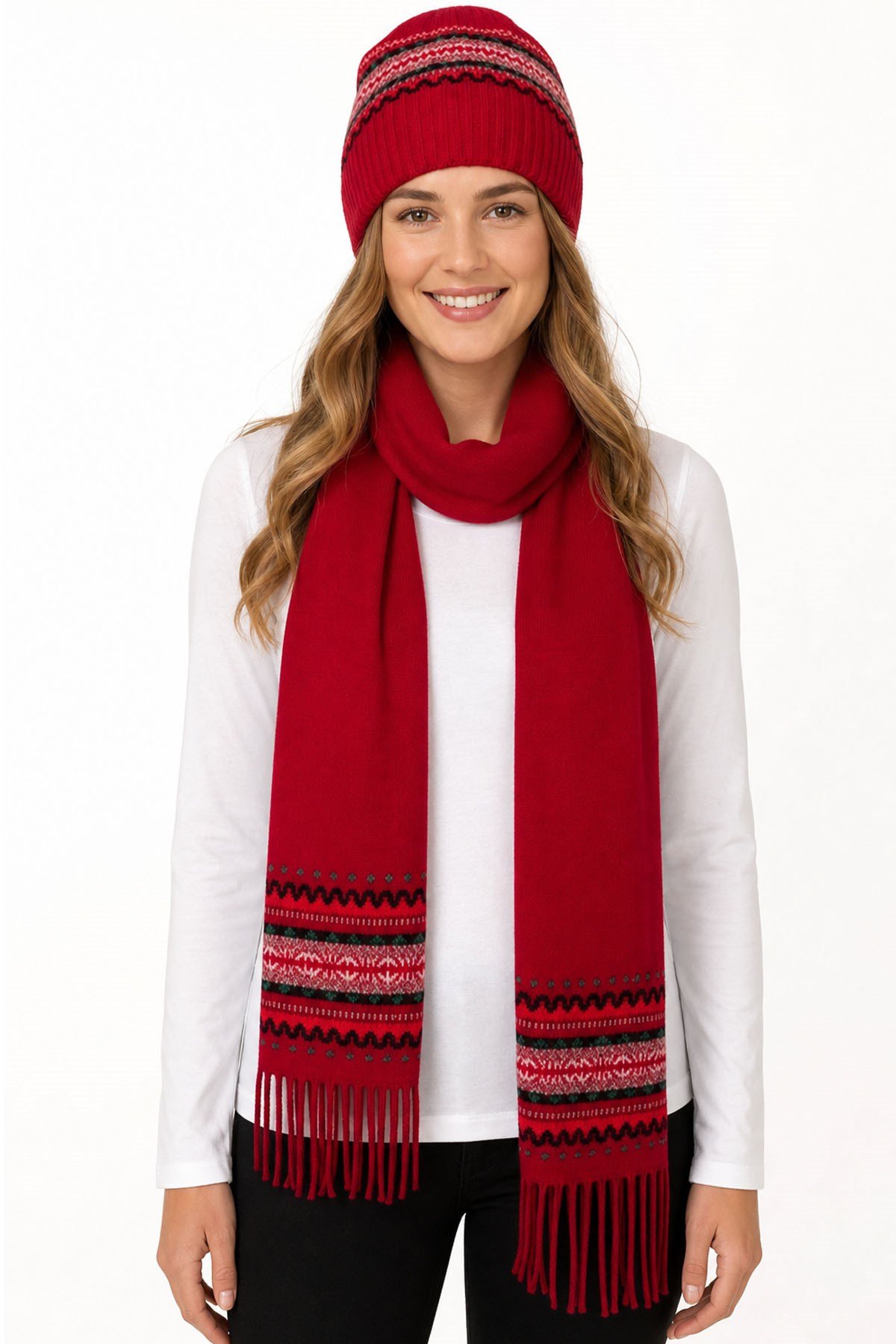 25074Women's Jacquard Wool Beret