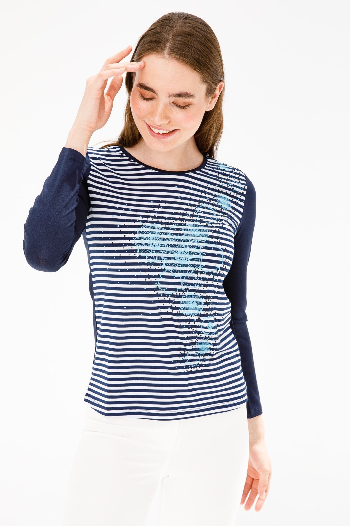 Женская блузка темно-синяя