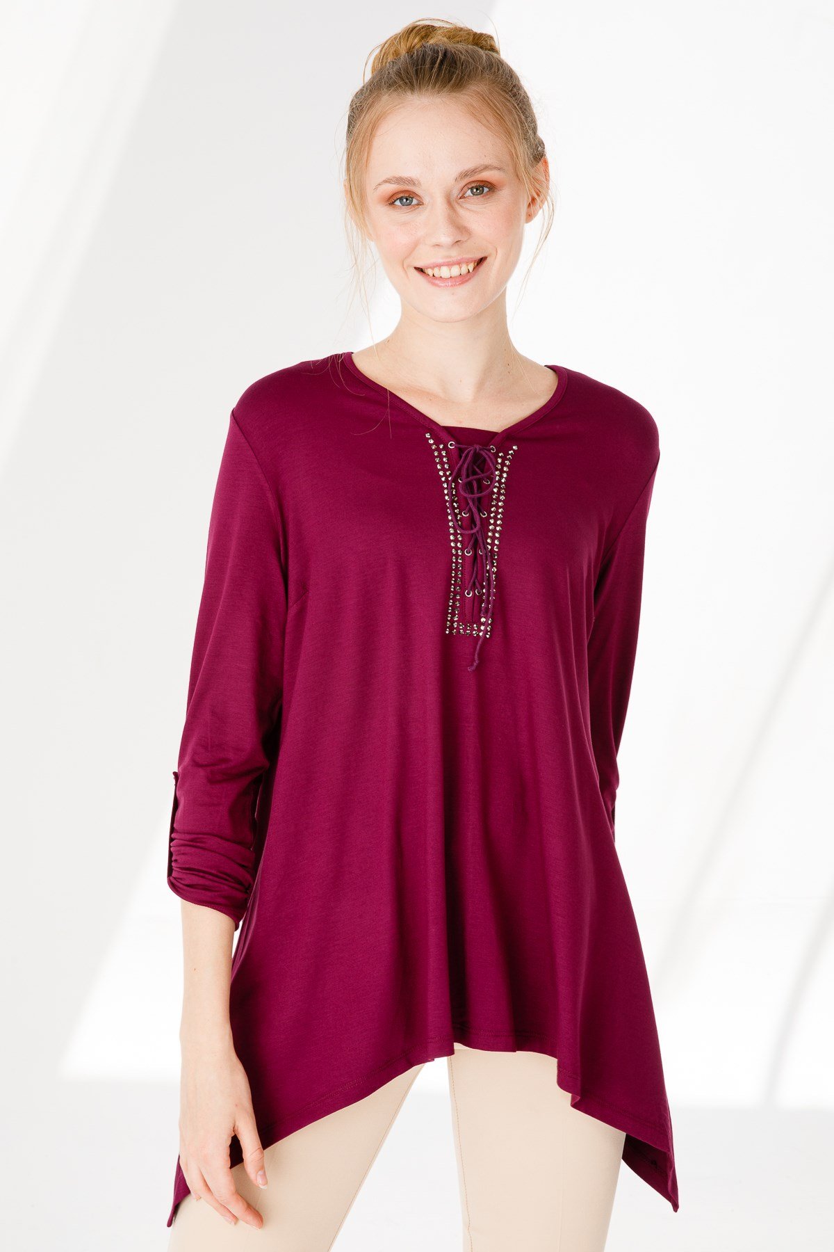 Women's Tunic Worsted Damson Color
