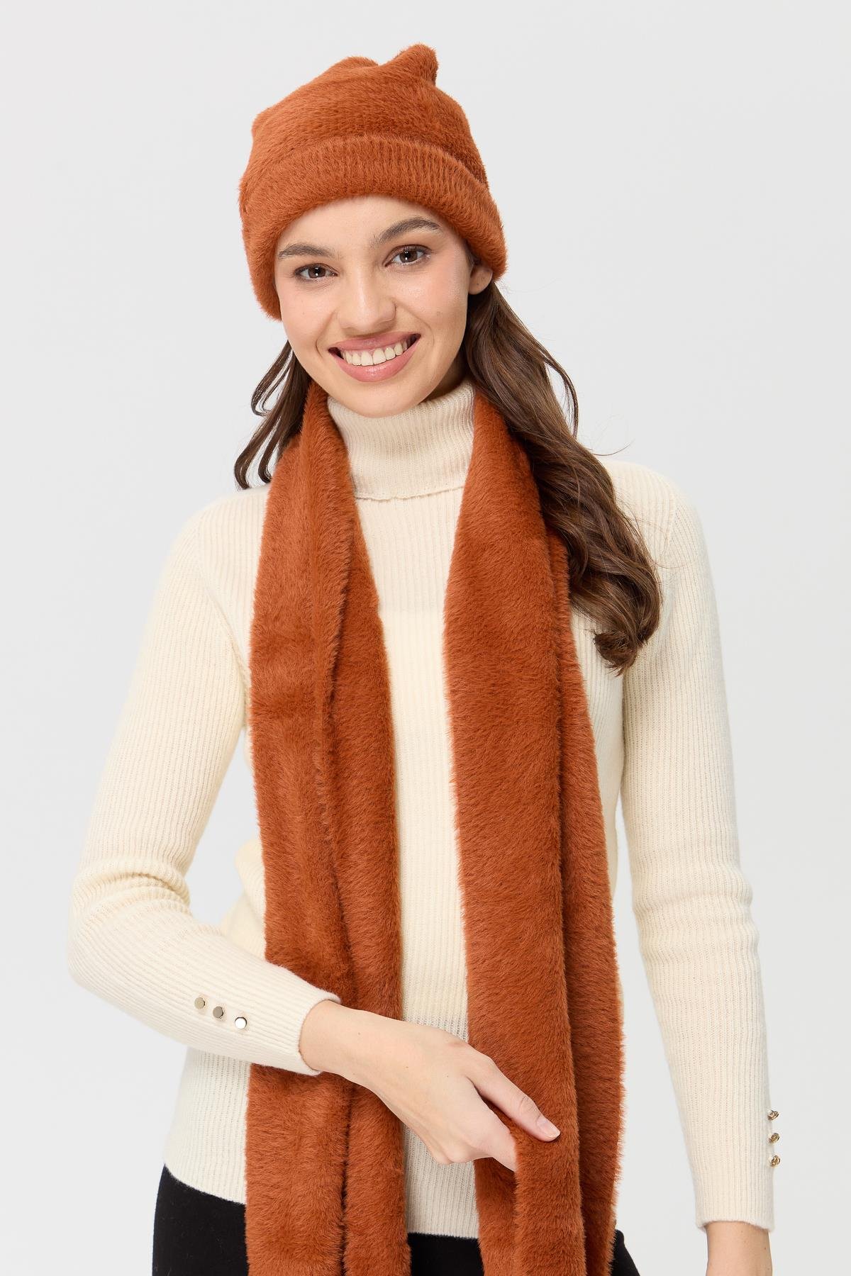 23280Kadın Triko Afrodit Bere Kiremit