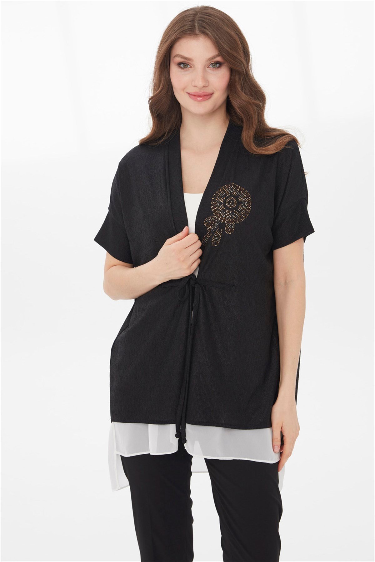 21780Kadın Yazlık Ceket Siyah