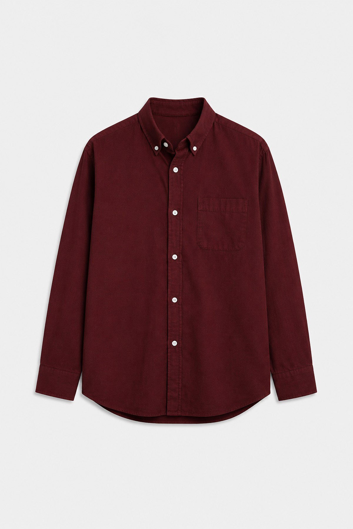 Men's Cotton Shirt with Button-Down Collar