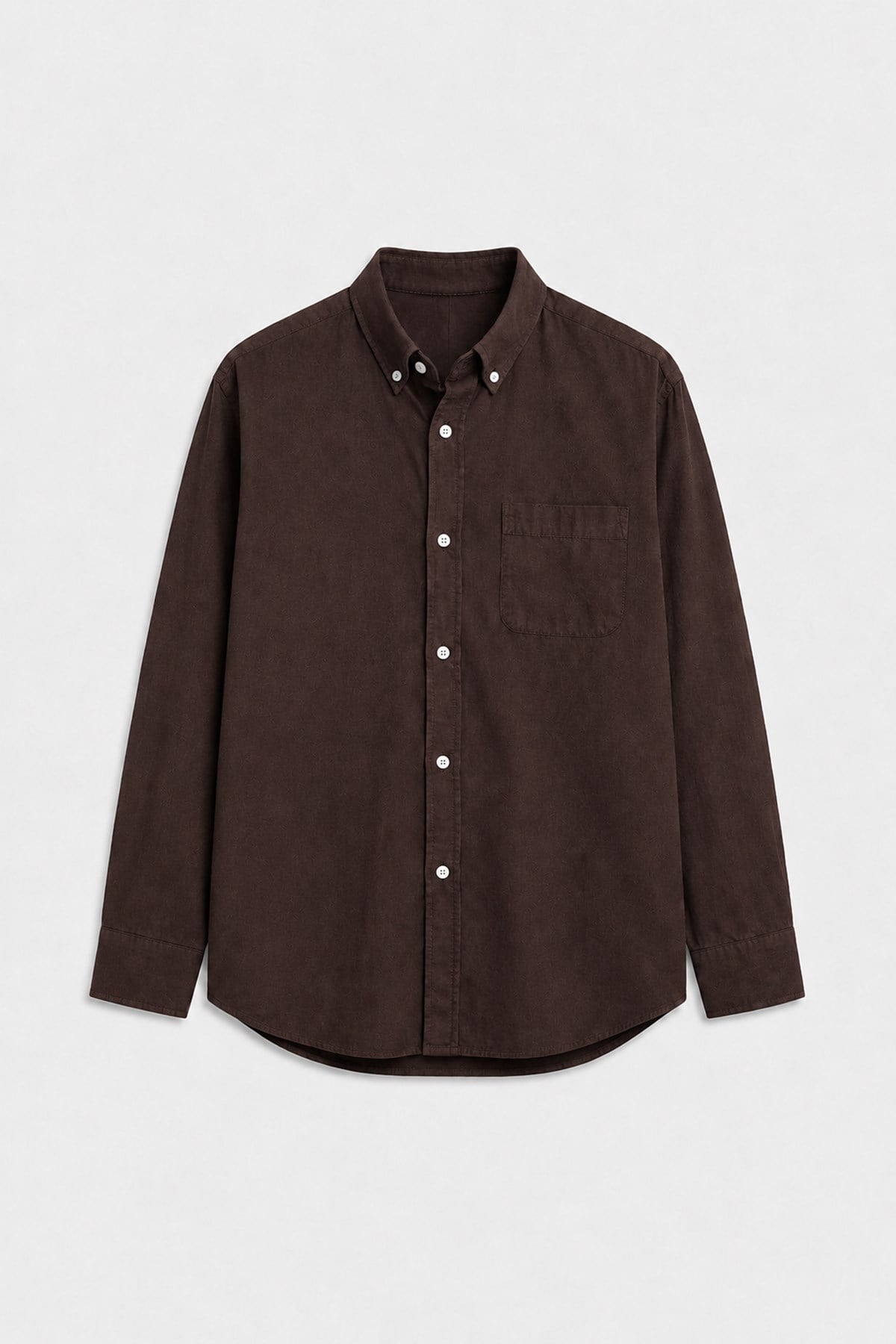 Men's Cotton Shirt with Button-Down Collar