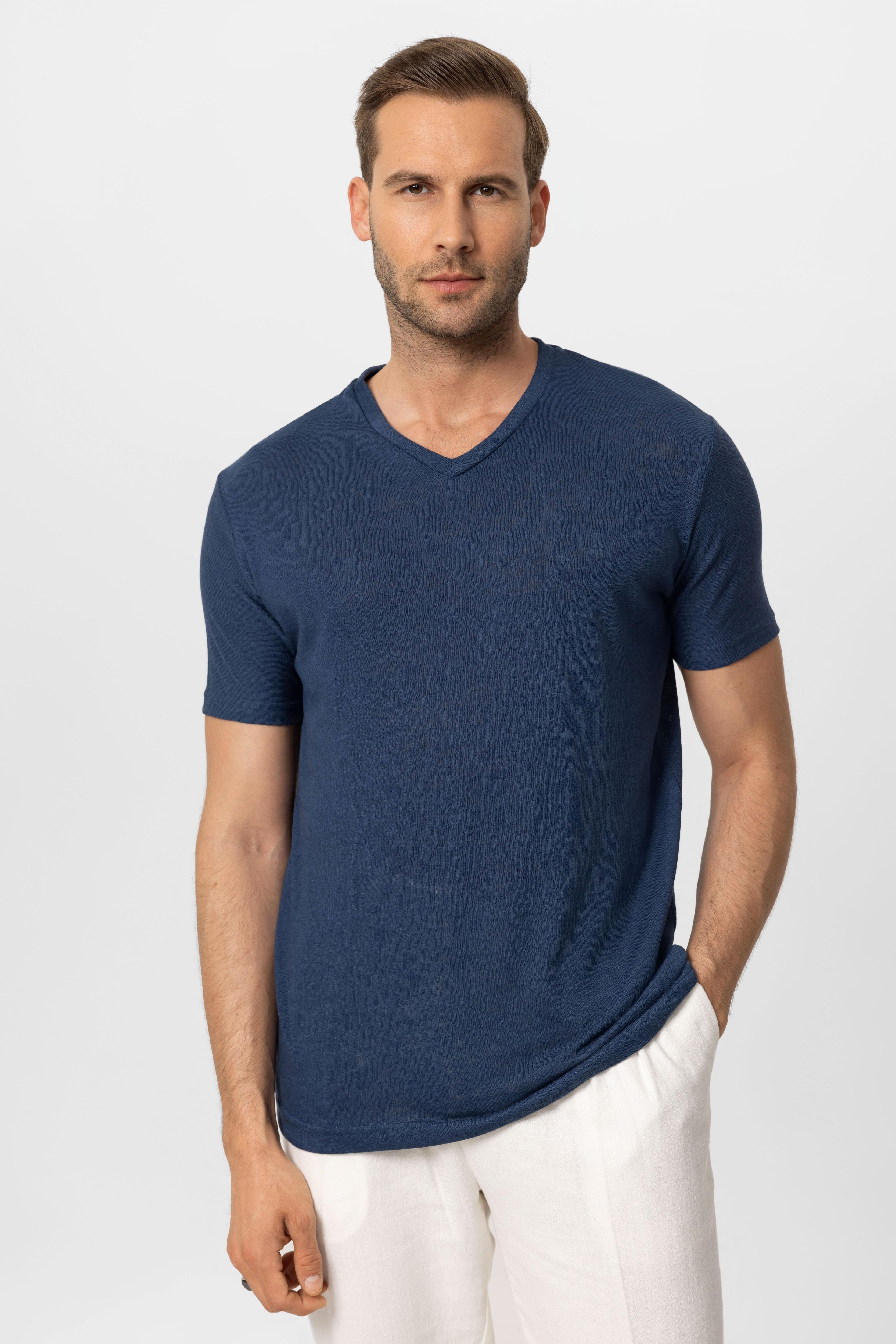Antioch Lacivert V Yaka Basic Erkek T-Shirt