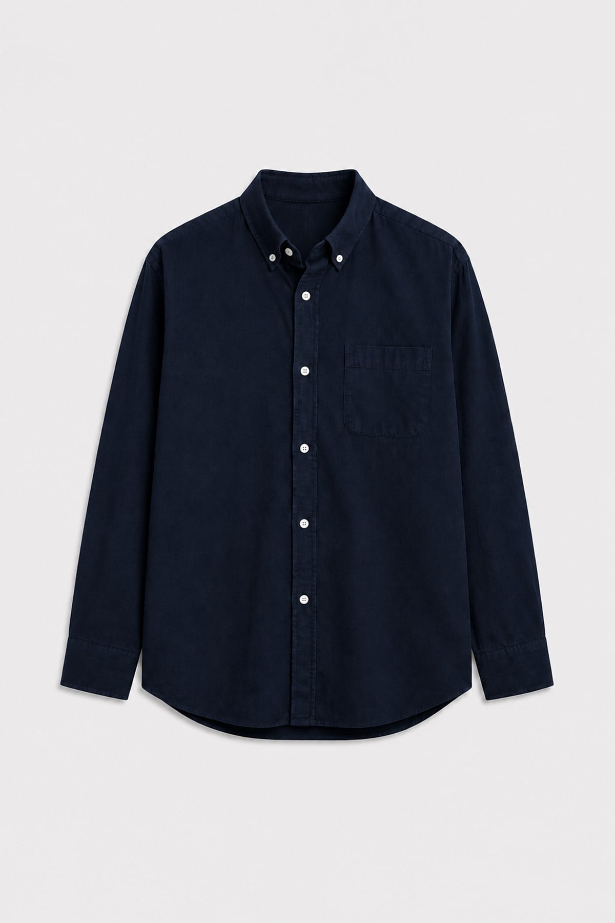 Men's Cotton Shirt with Button-Down Collar