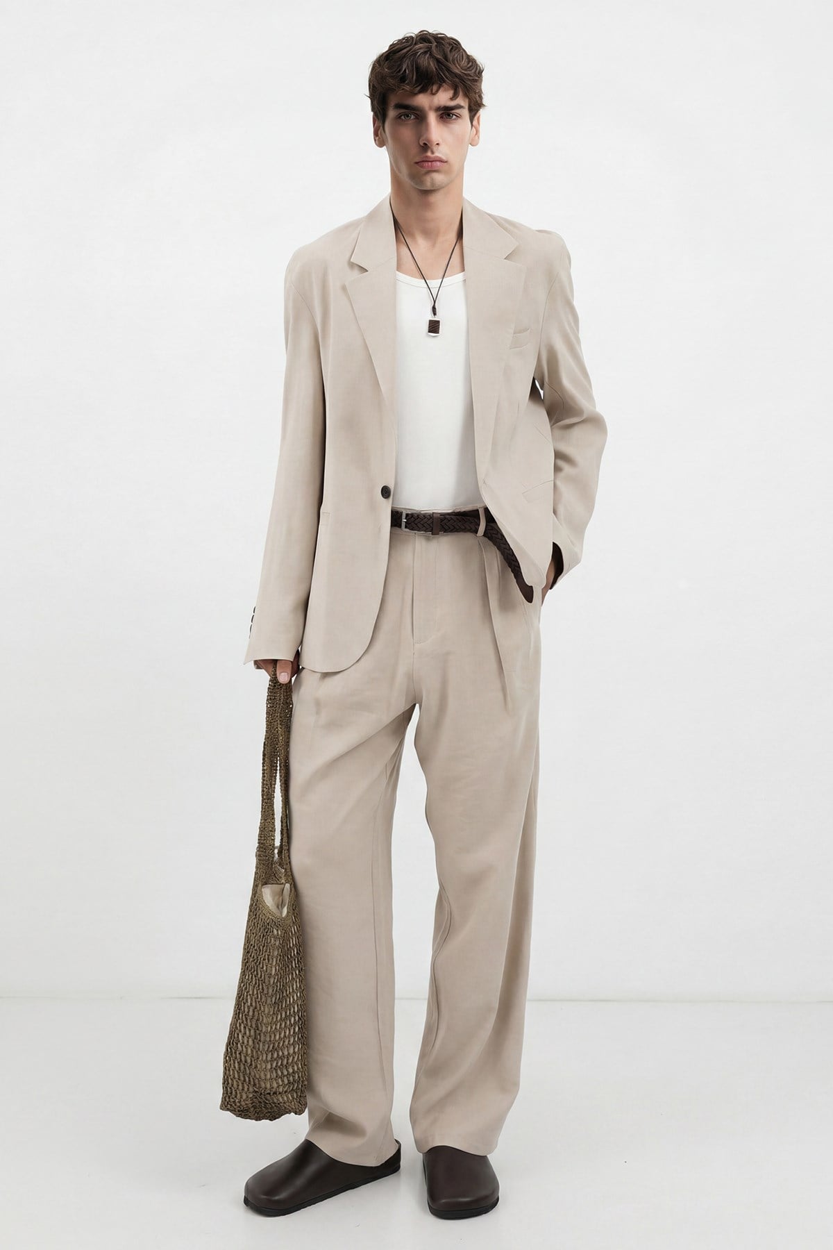 Antioch Taş Modal Karışımlı Relaxed Blazer Ceket