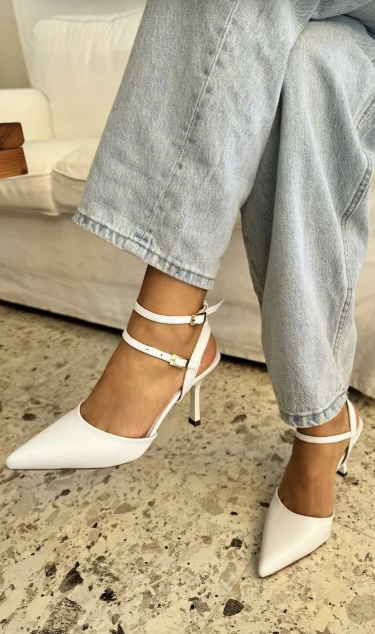 Aida Topuklu Stiletto Beyaz - WOMAN SHOES