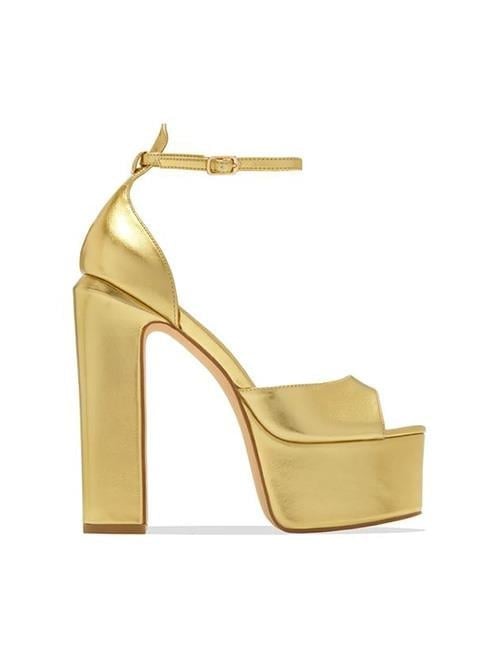 Arani Platform Topuklu Ayakkabı Gold - Platform Topuklu Ayakkabı