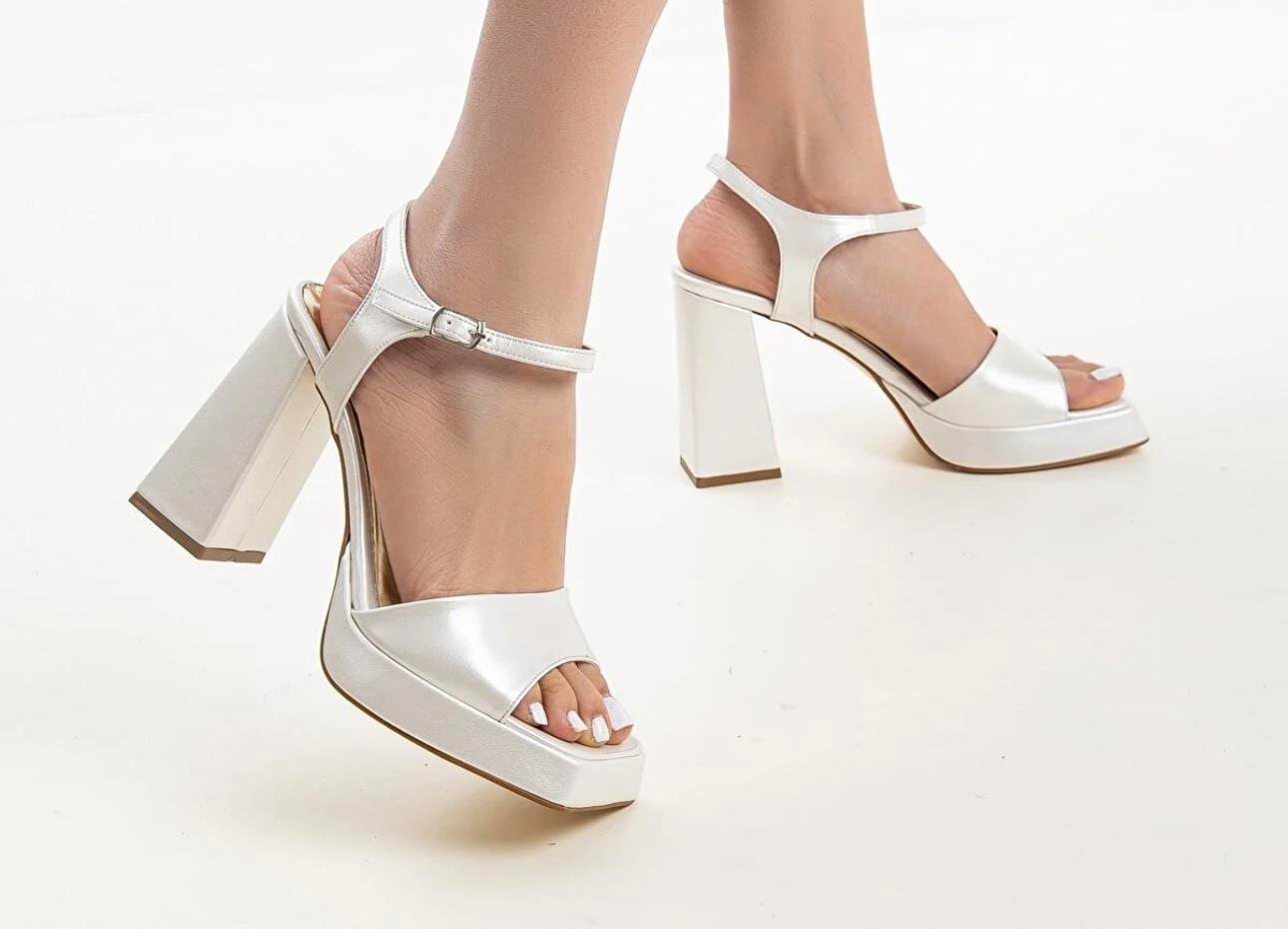 Asel Topuklu Ayakkabı Beyaz - KADIN AYAKKABI