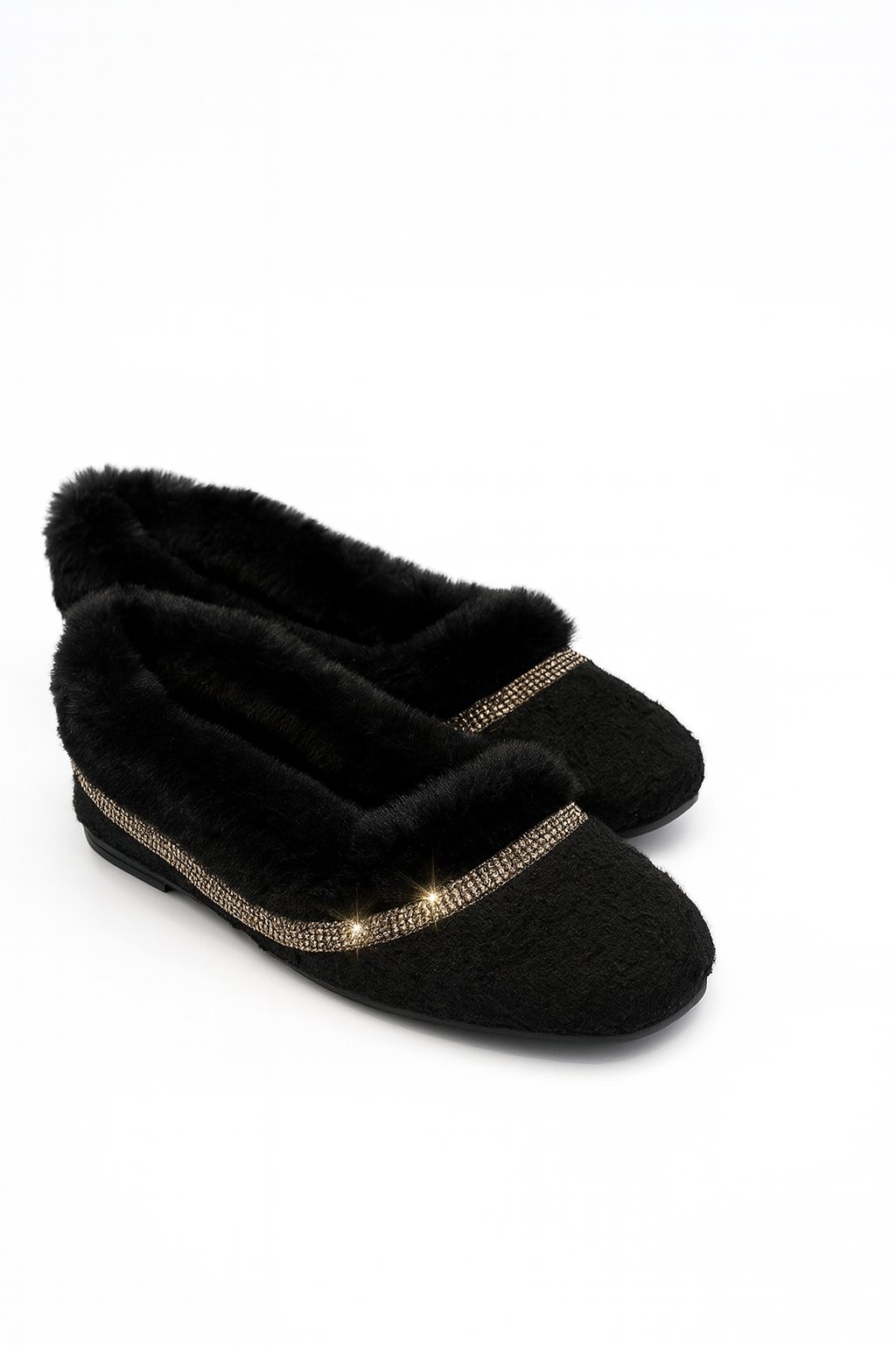 Bella Kürklü Babet Siyah x Gümüş - KIŞLIK BABET