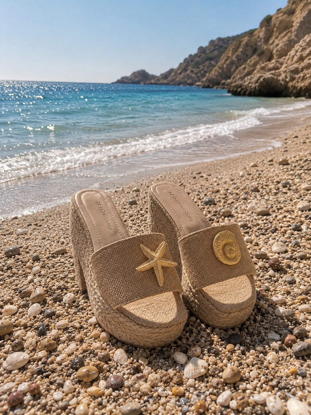 Capri Platform Topuklu Ayakkabı Hasır - Topuklu Terlik