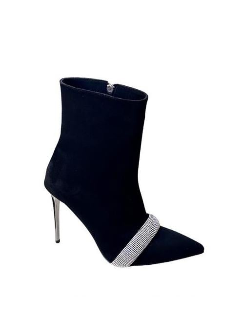 Casey Taşlı Süet Bot Siyah - KADIN AYAKKABI