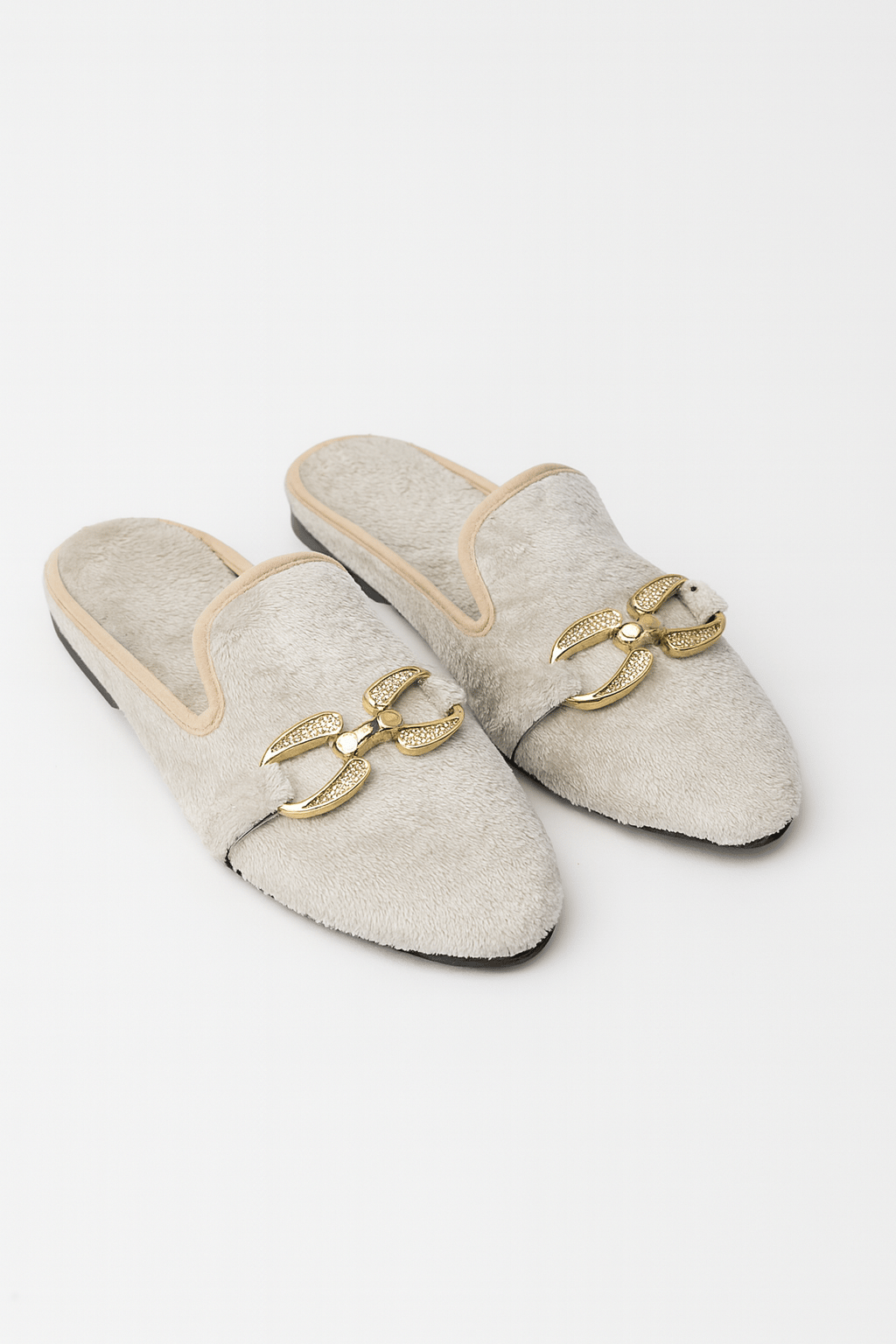 Charme Tüylü Terlik Bej - 