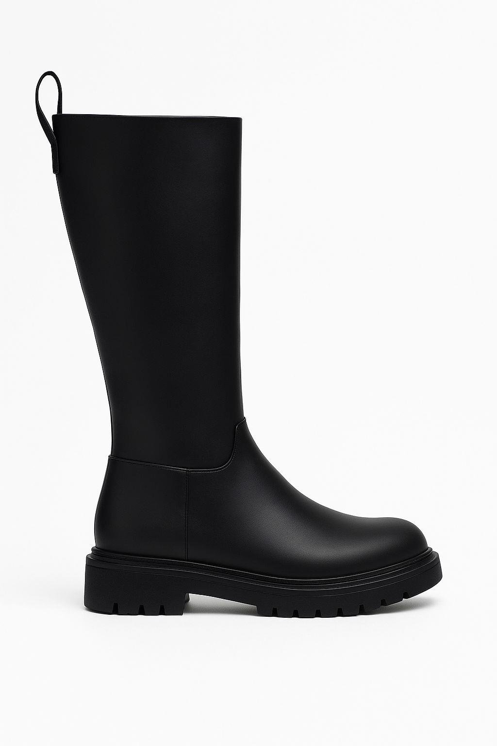 Cunne Çizme Siyah - Düz Çizme