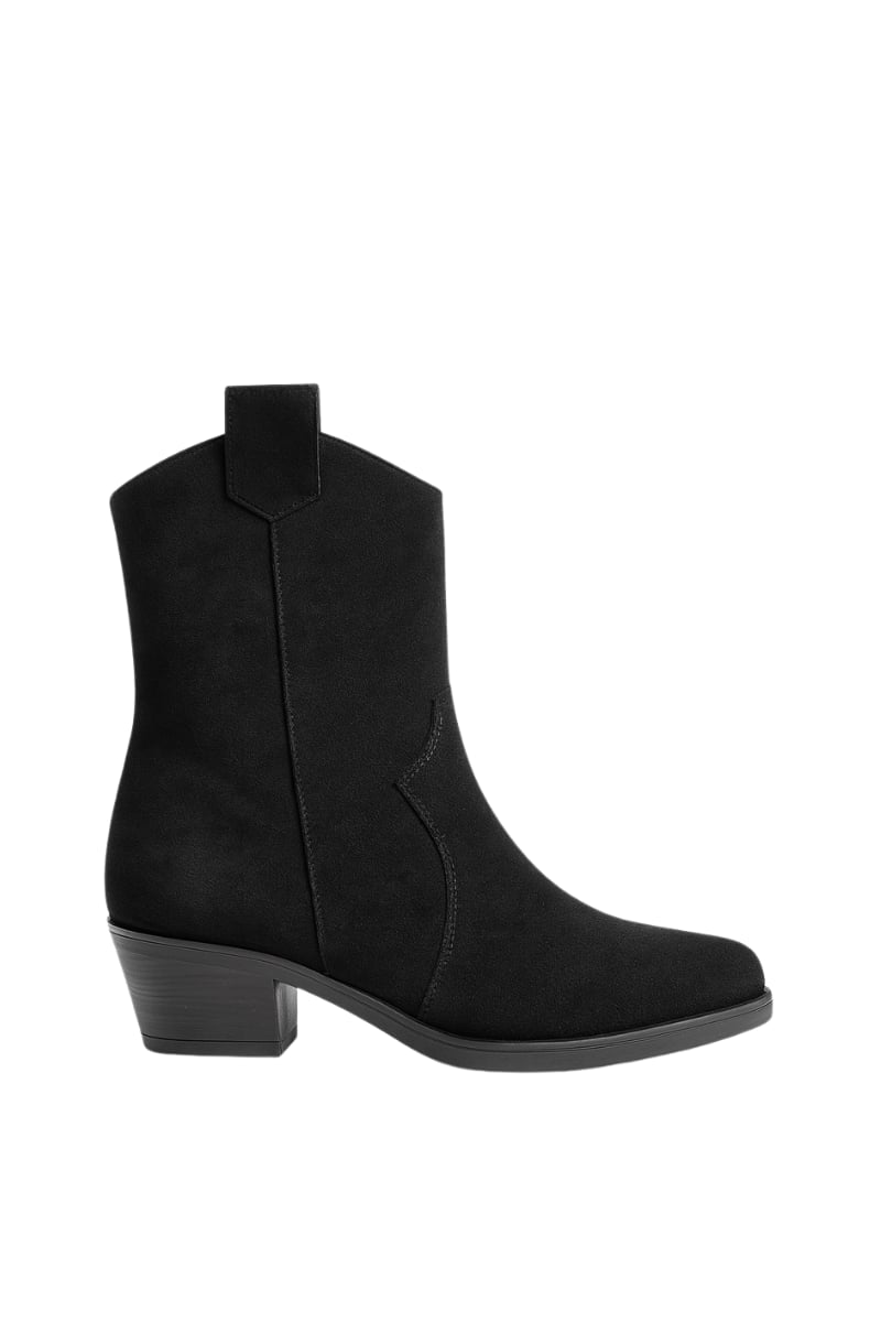 Dino Hakiki Süet Deri Bot Siyah - WOMAN SHOES