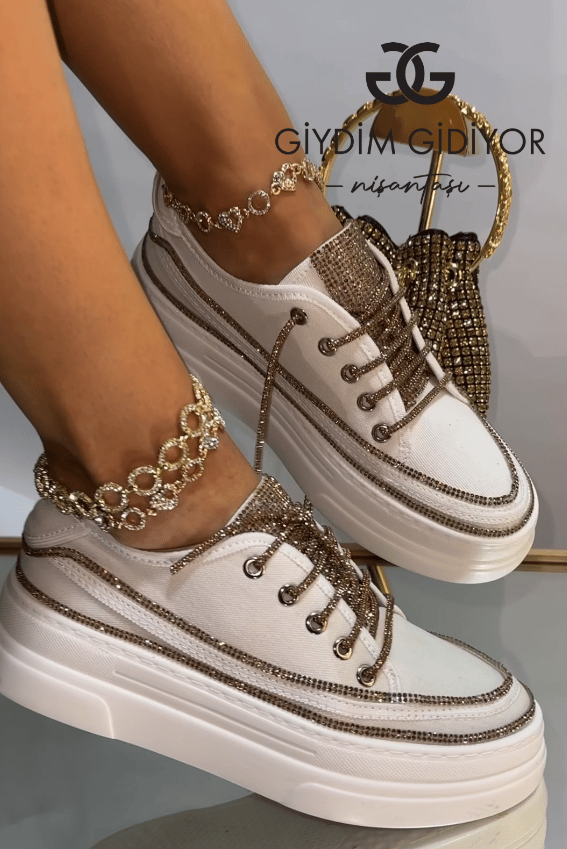 Divercy Özel Tasarım Keten Ayakkabı Beyaz