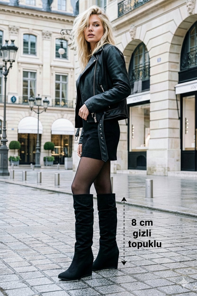 Dream Gizli Topuk Çizme Siyah