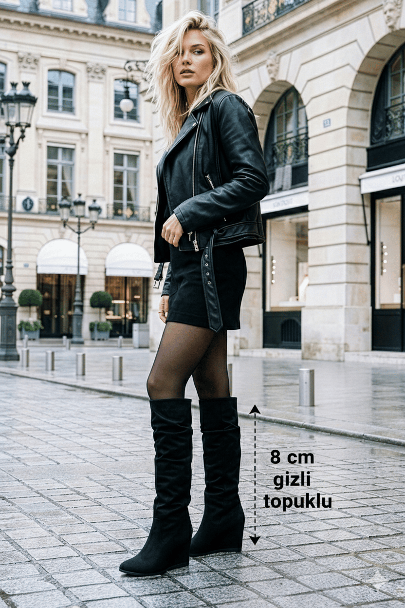 Dream Gizli Topuk Çizme Siyah