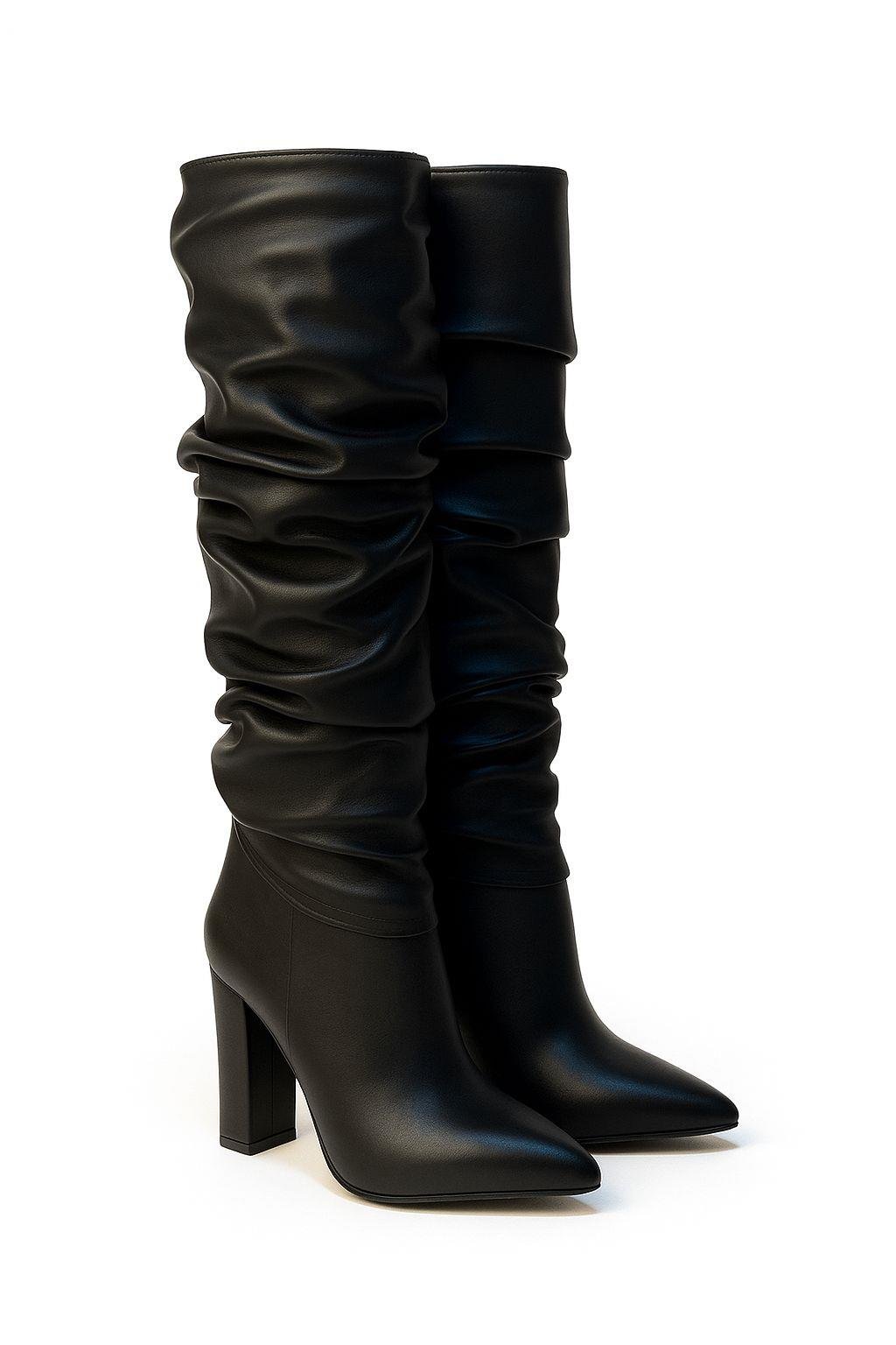 Ekson Topuklu Çizme Siyah - 