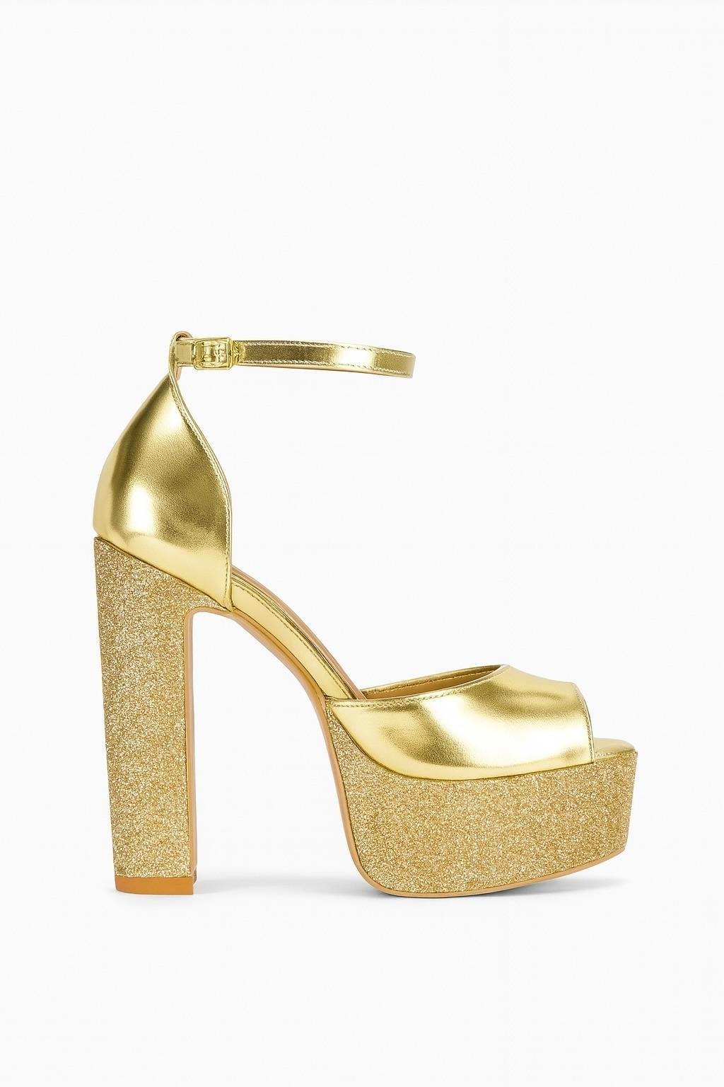 Esena Platform Topuklu Ayakkabı Gold