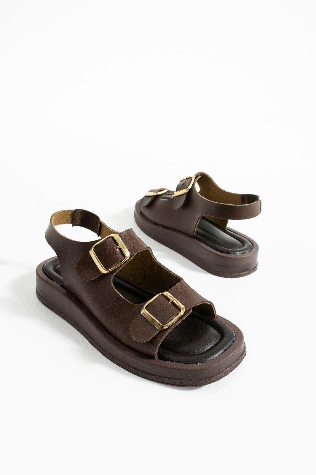 Feride Yumuşak Tabanlı Sandalet Kahverengi