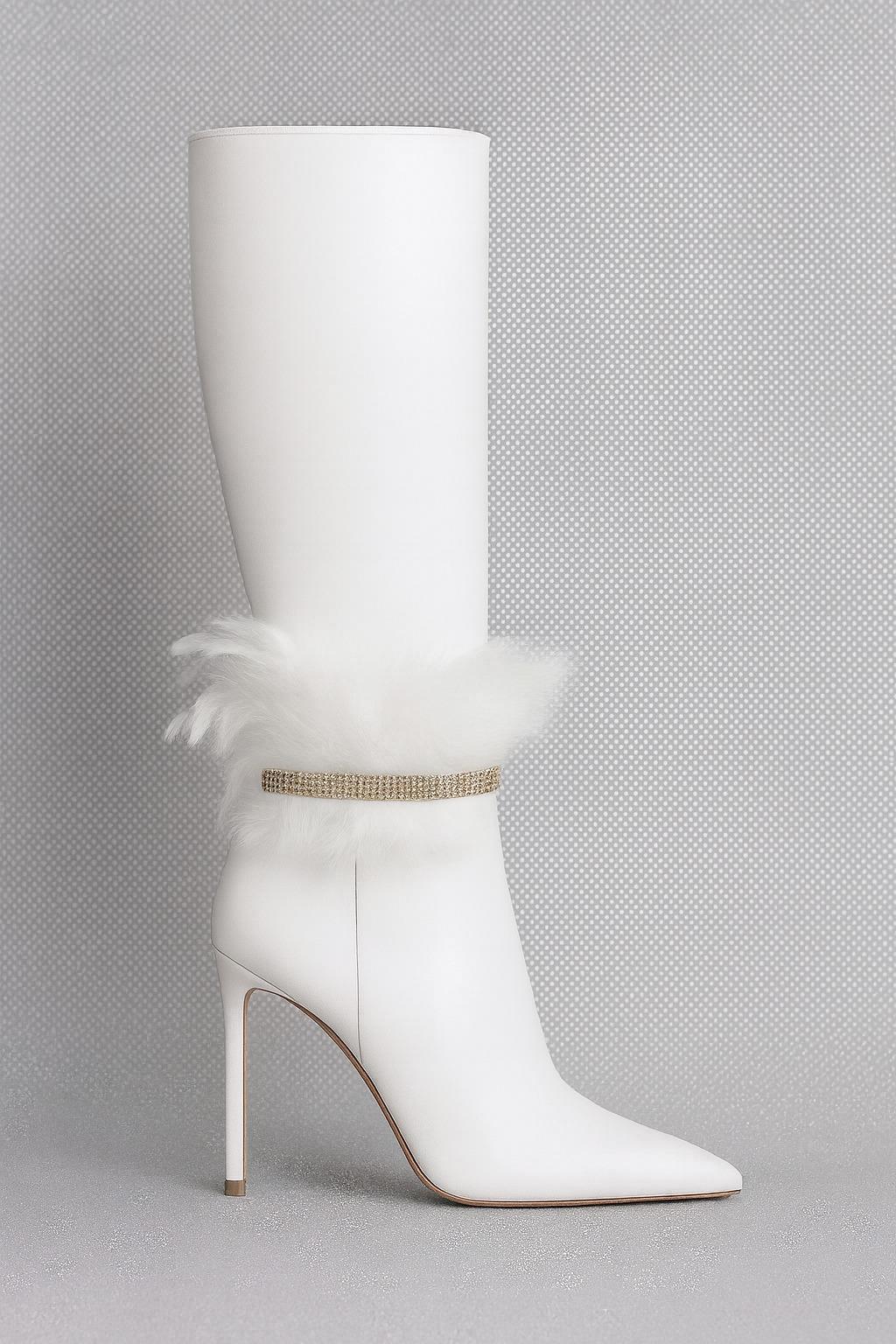 Fomne Custom Design Long Boot White