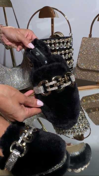 Forte Extreme Tüylü Terlik Siyah - KADIN AYAKKABI