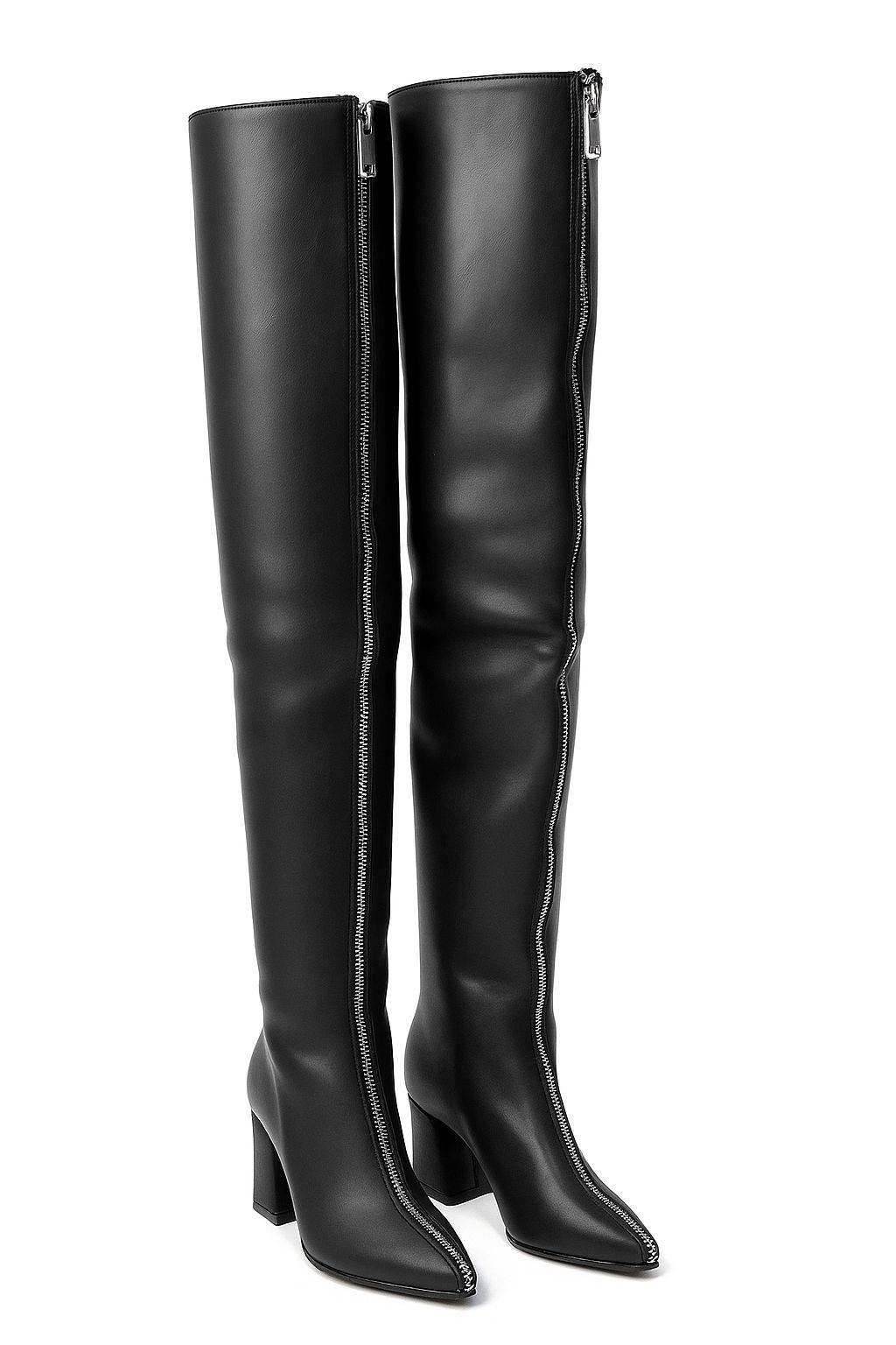 Funelya Diz Üstü Çizme Siyah - 