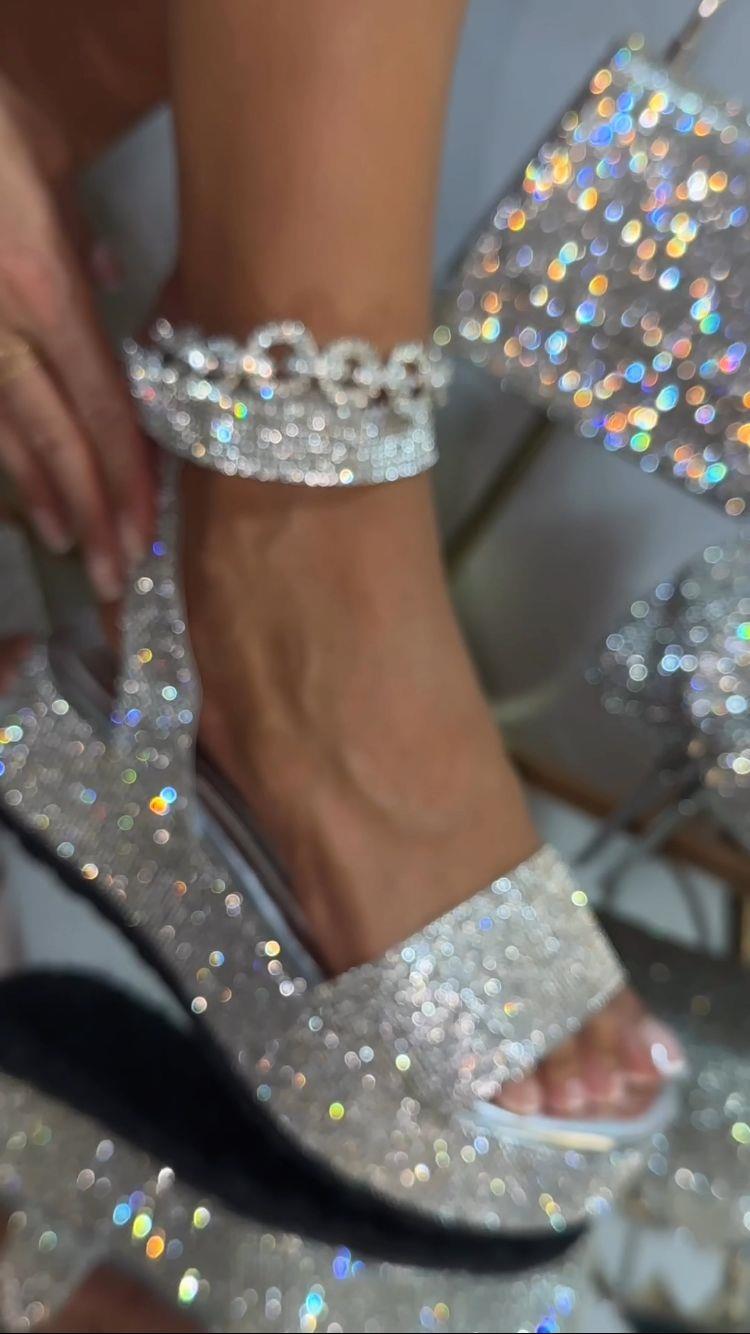 Gresi Topuklu Sandalet Gümüş