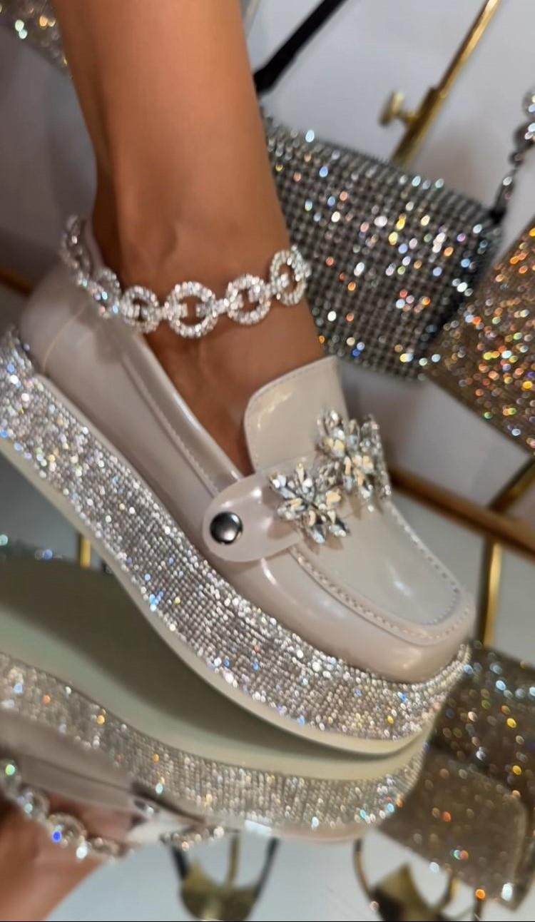 Hills Extreme Kristal Taşlı Loafer Bej