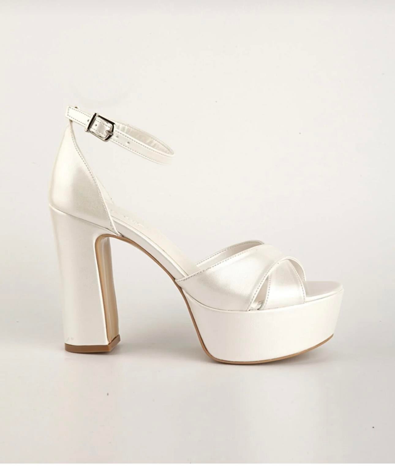 Iyem Topuklu Ayakkabı Beyaz - KADIN AYAKKABI